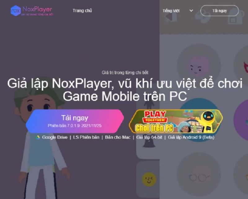 Cách tải ứng dụng Android Nox Player bước 1